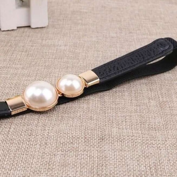 Elegant Pearl Clip Skinny Belt Elastic New ✨✨?? main image 4